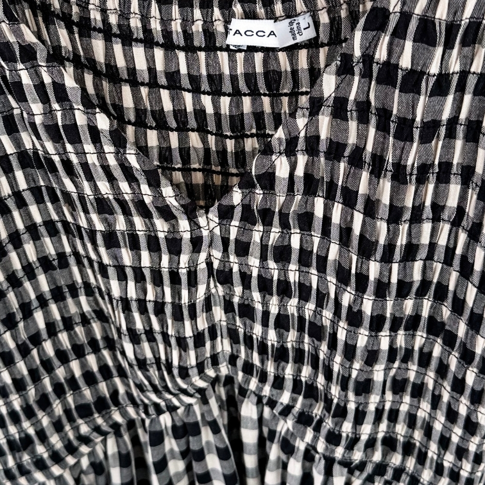 STACCATO Black and White Gingham Dress Large - Picture 2 of 2
